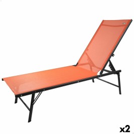 Полулегнал шезлонг Aktive Оранжев 180 x 35 x 49 cm (2 броя)