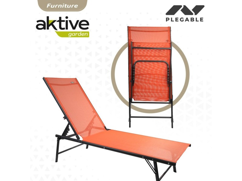 Полулегнал шезлонг Aktive Оранжев 180 x 35 x 49 cm (2 броя) NaN –  BB Шезлонги