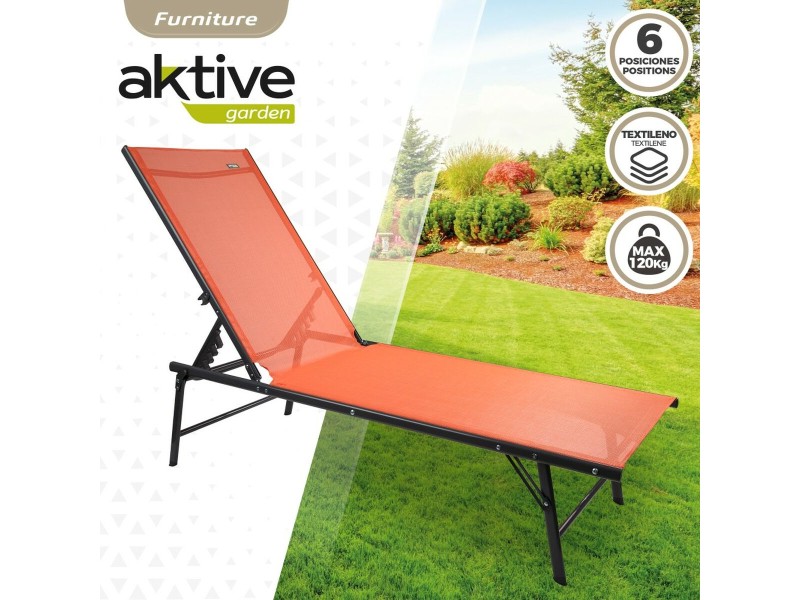 Полулегнал шезлонг Aktive Оранжев 180 x 35 x 49 cm (2 броя) NaN –  BB Шезлонги