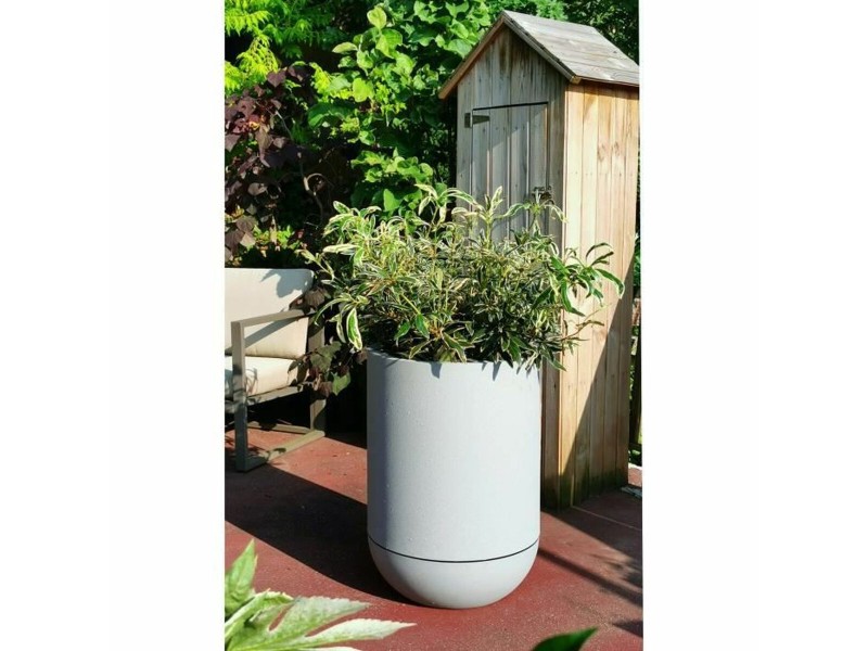 Саксия Riviera D40 Ø 40 cm Сив Камък Пластмаса Кръгъл NaN –  BB Саксии