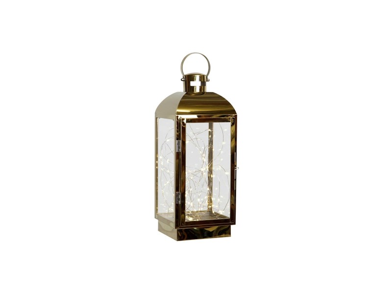 Latern DKD Home Decor Златен Неръждаема стомана 15 x 14 x 36 cm NaN –  BB Улични лампи
