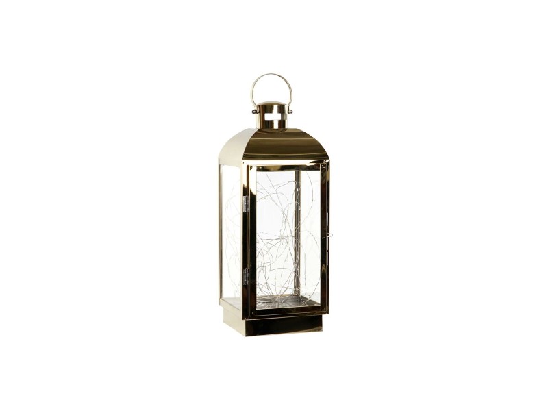 Latern DKD Home Decor Златен Неръждаема стомана 15 x 14 x 36 cm NaN –  BB Улични лампи
