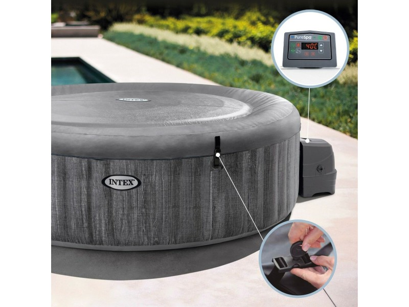 Надуваем СПА Intex Purespa Greywood Deluxe 28440EX 220-240 V 4 места 1741 l/h NaN –  BB Джакузи и СПА