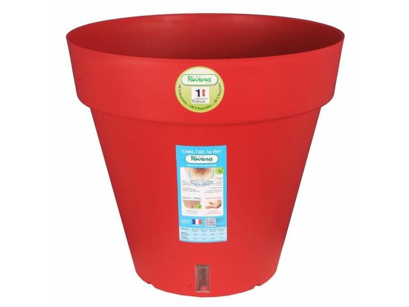 Саксия Riviera Червен полипропилен Пластмаса Кръгъл Pall Ø 50 cm NaN –  BB Саксии