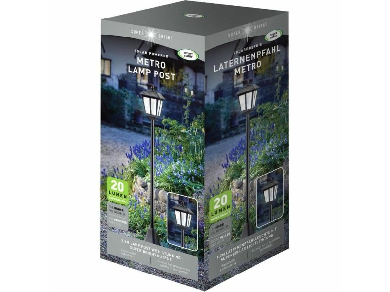 Улично осветление Smart Garden Solar Навън 130 cm 20 Lm NaN –  BB Улични лампи