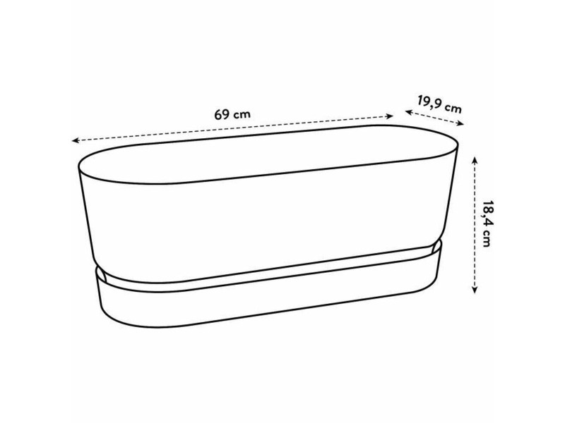 Саксия Elho   Бял 70 cm Пластмаса NaN –  BB Саксии за прозорци
