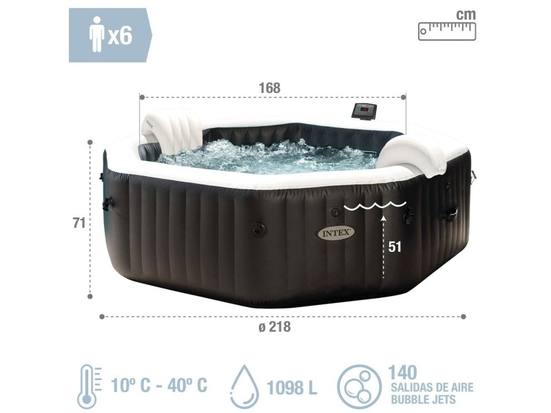 Надуваем СПА Intex 218 x 71 x 218 cm 1098 L NaN –  BB Джакузи и СПА