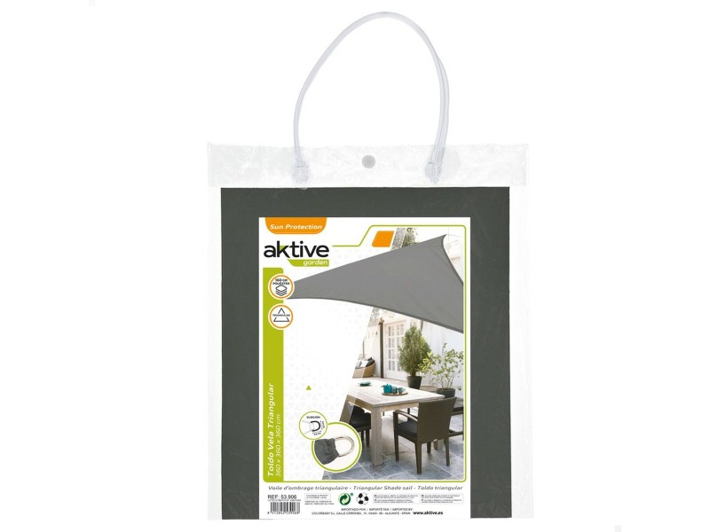Сянка платна Aktive Триъгълна Сив 360 x 0,5 x 360 cm (6 броя) NaN –  BB Сянка платна