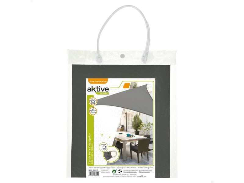 Сянка платна Aktive Сив 500 x 0,5 x 500 cm Триъгълна (4 броя) NaN –  BB Сянка платна