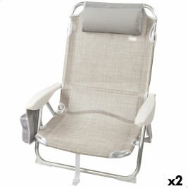 Сгъваем Стол с Подглавник Aktive Ibiza Бежов 51 x 76 x 45 cm (2 броя)