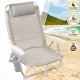 Сгъваем Стол с Подглавник Aktive Ibiza Бежов 51 x 76 x 45 cm (2 броя) NaN –  BB Сгъваеми столове