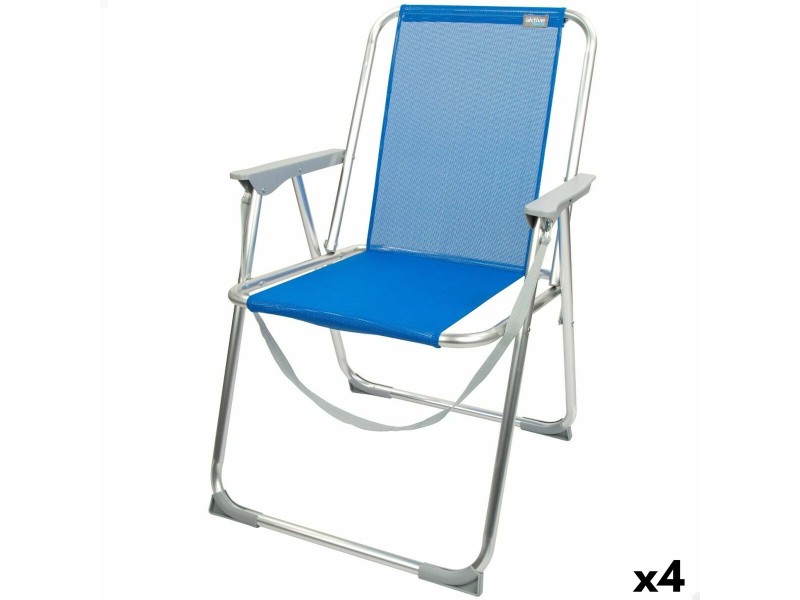 подплатен къмпинг стол Aktive Gomera Син 44 x 76 x 45 cm (4 броя) NaN –  BB Сгъваеми столове