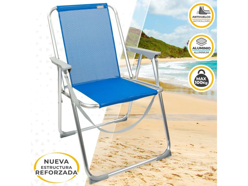 подплатен къмпинг стол Aktive Gomera Син 44 x 76 x 45 cm (4 броя) NaN –  BB Сгъваеми столове