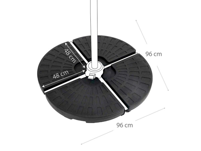 Base pour parapluie Aktive 48 x 7,5 x 48 cm Пластмаса NaN –  BB Основи и подпори за чадъри