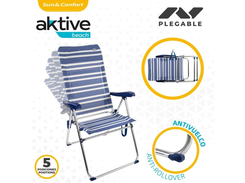 подплатен къмпинг стол Aktive Mykonos 47 x 108 x 66 cm (4 броя) NaN –  BB Сгъваеми столове
