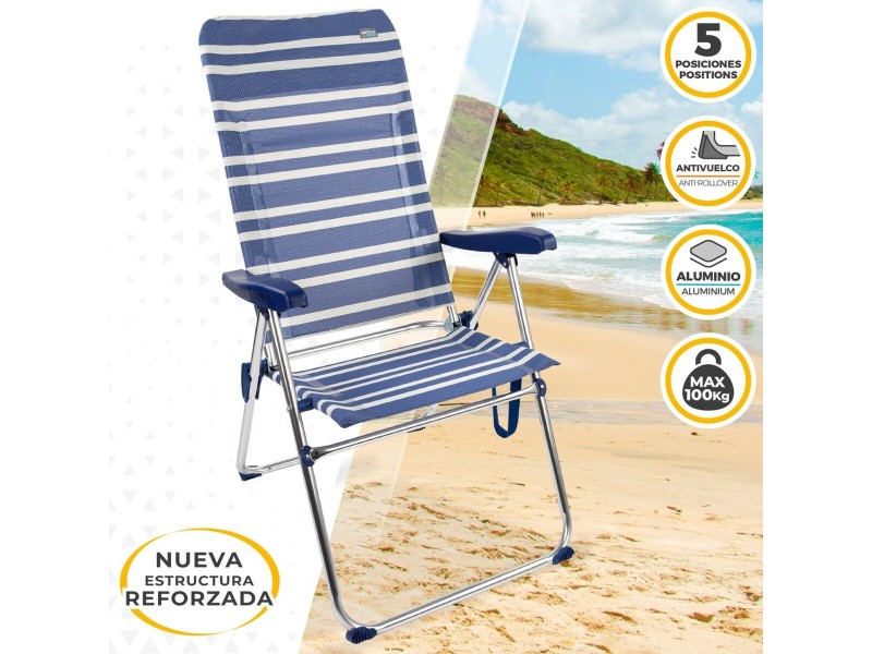 подплатен къмпинг стол Aktive Mykonos 47 x 108 x 66 cm (4 броя) NaN –  BB Сгъваеми столове