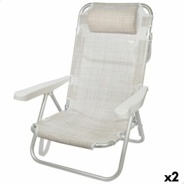 Сгъваем Стол с Подглавник Aktive Ibiza Бежов 48 x 84 x 46 cm (2 броя)