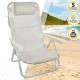 Сгъваем Стол с Подглавник Aktive Ibiza Бежов 48 x 84 x 46 cm (2 броя) NaN –  BB Сгъваеми столове