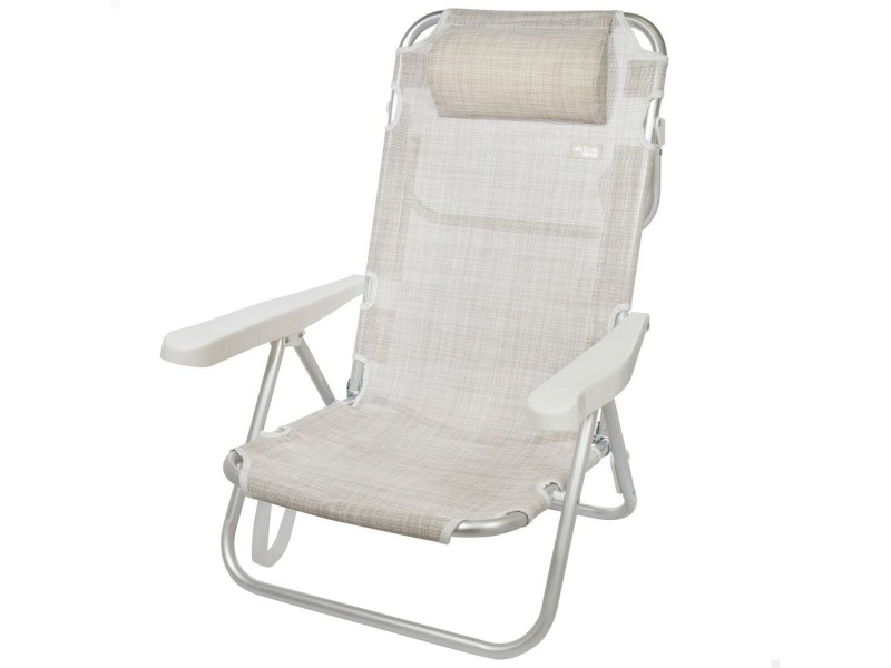 Сгъваем Стол с Подглавник Aktive Ibiza Бежов 48 x 84 x 46 cm (2 броя) NaN –  BB Сгъваеми столове