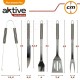 Прибори за Барбекю Aktive Силикон Неръждаема стомана 12 броя 7,5 x 35 x 1,9 cm (5 Части) NaN –  BB Комплекти за прибори