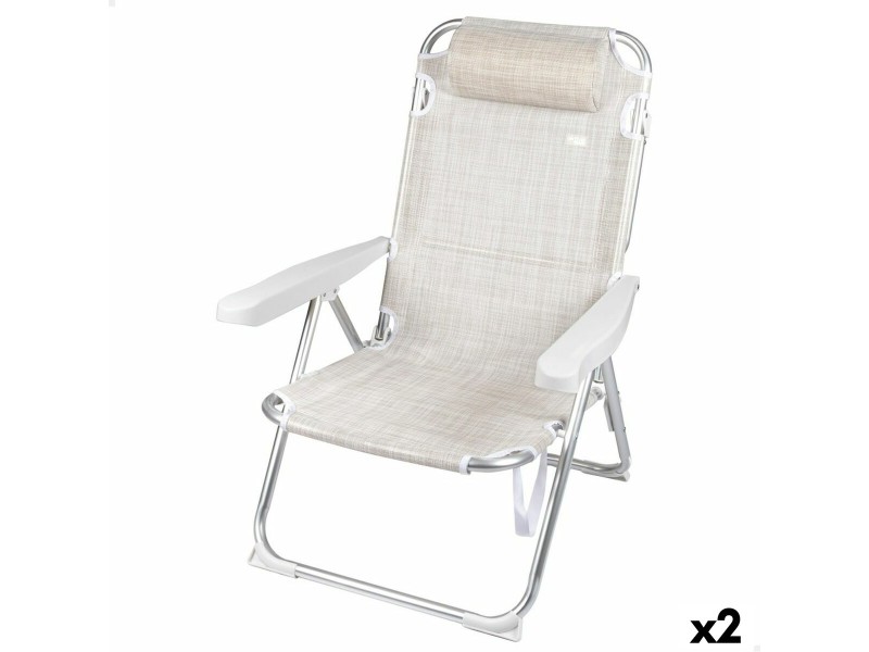 подплатен къмпинг стол Aktive Ibiza 48 x 90 x 60 cm (2 броя) NaN –  BB Сгъваеми столове