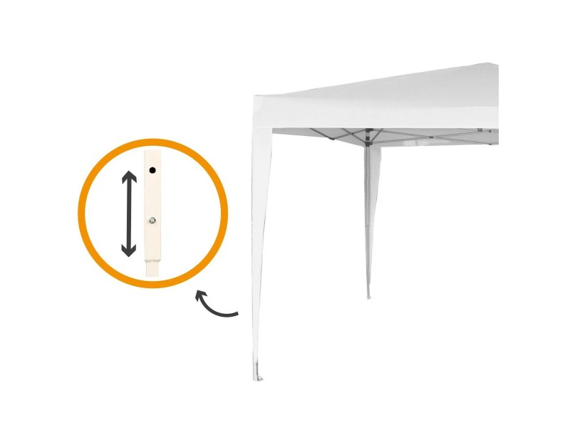 Беседка Aktive 300 x 250 x 300 cm Стомана Бял Пластмаса NaN –  BB Беседки