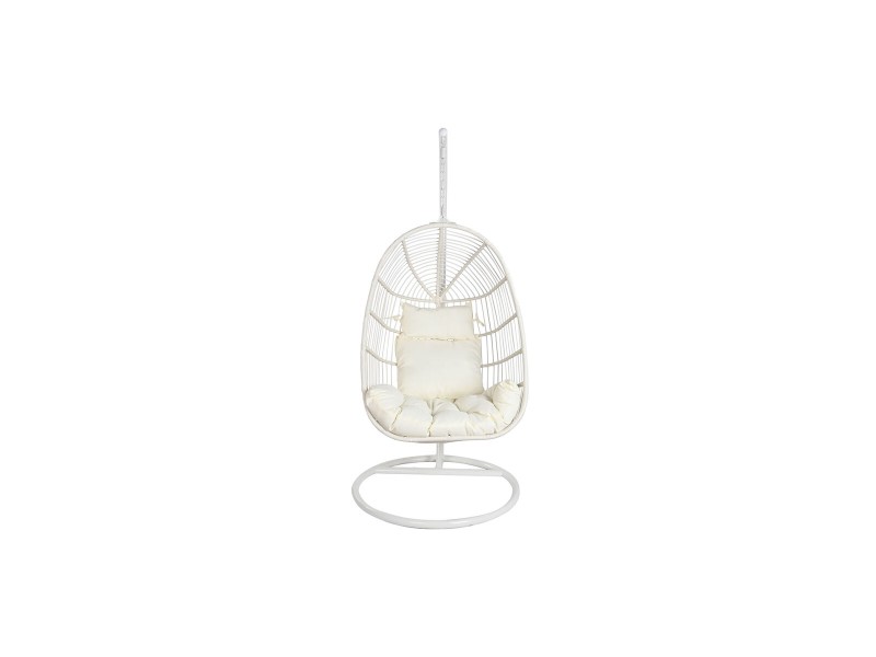 Висящ градински фотьойл DKD Home Decor Бял Метал Алуминий синтетичен ратан 94 x 100 x 196 cm NaN –  BB Фотьойли