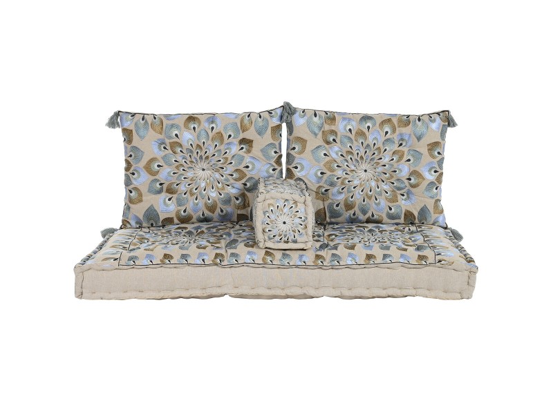 Градинско кресло DKD Home Decor Син Бежов 155 x 76 x 65 cm 150 x 76 x 20 cm NaN –  BB Фотьойли