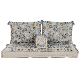 Градинско кресло DKD Home Decor Син Бежов 155 x 76 x 65 cm 150 x 76 x 20 cm