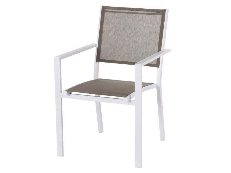 Aiatool Thais 55,2 x 60,4 x 86 cm Тъмнокафяв Алуминий Бял NaN –  BB Градински столове за хранене