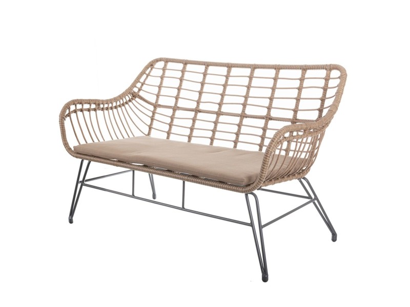 Градинско кресло Ariki 121 x 62 x 76 cm синтетичен ратан Стомана Графит NaN –  BB Фотьойли