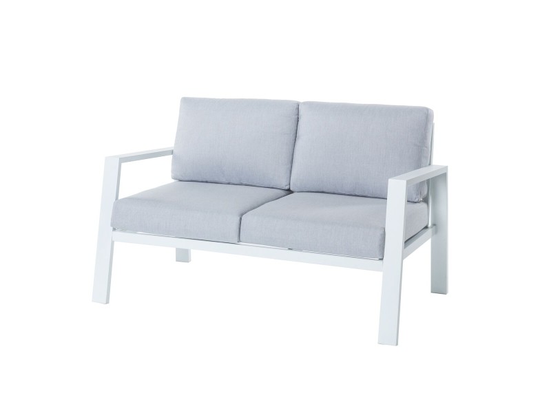 Двуместно канапе Thais Бял Алуминий 132,20 x 74,80 x 73,30 cm NaN –  BB Двуместни дивани