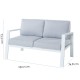 Двуместно канапе Thais Бял Алуминий 132,20 x 74,80 x 73,30 cm NaN –  BB Двуместни дивани