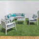 Двуместно канапе Thais Бял Алуминий 132,20 x 74,80 x 73,30 cm NaN –  BB Двуместни дивани