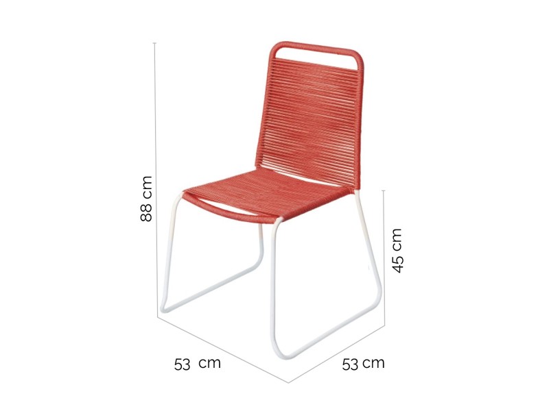 Aiatool Antea 57 x 61 x 90 cm Червен Въже NaN –  BB Градински столове за хранене