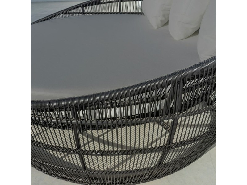 Lamamistool Dido 160 x 160 x 76 cm Кръгъл Черен NaN –  BB Шезлонги