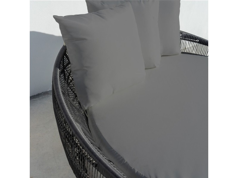Lamamistool Dido 160 x 160 x 76 cm Кръгъл Черен NaN –  BB Шезлонги