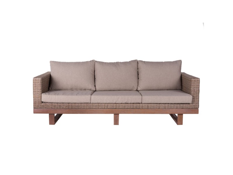 Градински диван Patsy 220 x 89 x 64,50 cm Дървен Pатан NaN –  BB Дивани