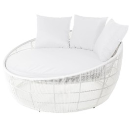 Lamamistool Dido 160 x 160 x 76 cm Кръгъл Бял