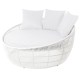 Lamamistool Dido 160 x 160 x 76 cm Кръгъл Бял NaN –  BB Шезлонги