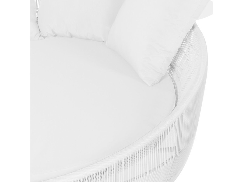 Lamamistool Dido 160 x 160 x 76 cm Кръгъл Бял NaN –  BB Шезлонги