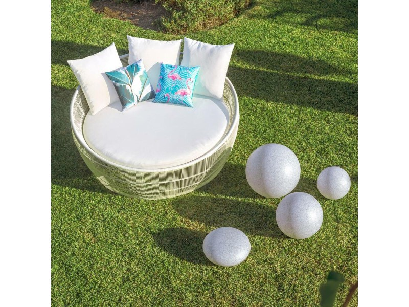 Lamamistool Dido 160 x 160 x 76 cm Кръгъл Бял NaN –  BB Шезлонги