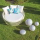 Lamamistool Dido 160 x 160 x 76 cm Кръгъл Бял NaN –  BB Шезлонги
