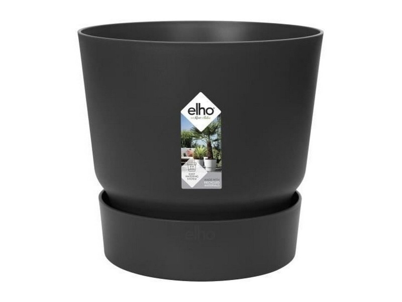 Саксия Elho Greenville Черен Пластмаса Кръгъл Ø 40 cm Ø 39 x 36,8 cm NaN –  BB Саксии