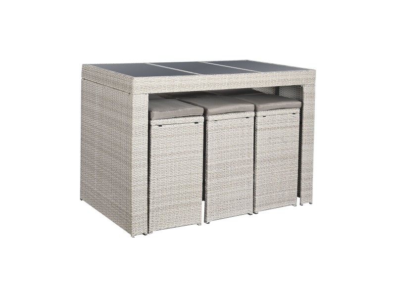 Комплект от маса с 6 стола DKD Home Decor 143 x 80 x 100 cm NaN –  BB Комплекти градински мебели