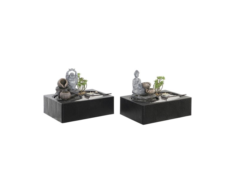 Purskkaev DKD Home Decor Буда Смола Ориенталски 29 x 21 x 23 cm (2 броя) NaN –  BB Декоративни фонтани