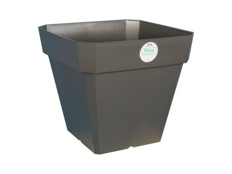 Саксия Riviera 65 L Тъмно сив 49 x 49 x 45 cm Сив Квадратек NaN –  BB Саксии
