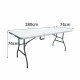 Сгъваема масичка Метал Пластмаса 180 x 75 x 74 cm NaN –  BB Маси за обяд