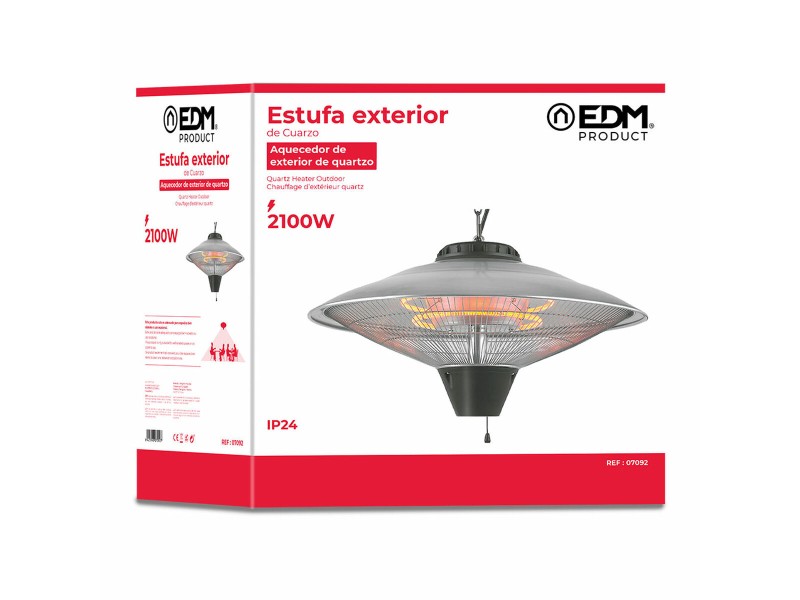 Кварцова Печка EDM 07092 07092 2100 W Ø 56,5 x 30 cm Черен NaN –  BB Външни нагреватели и нагреватели