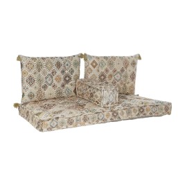 Двуместно канапе DKD Home Decor Жълт Кафяв Бежов 145 x 76 x 13 cm